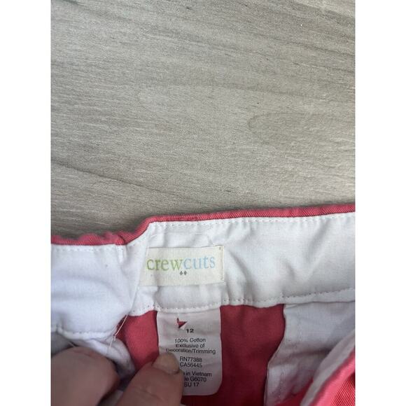 Crewcuts J.Crew Girls 12 Pink Chino Shorts Cotton Palm Tree Print Summer - Picture 2 of 3